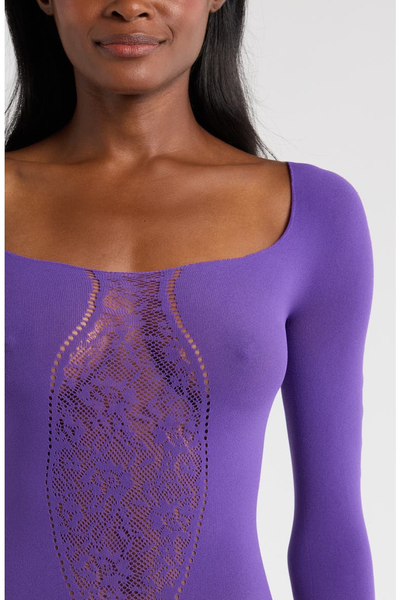 No Control Long Sleeve Teddy, Alternate, color, PURPLE