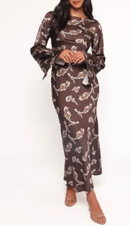Petal & Pup Maia Print Long Sleeve Maxi Dress