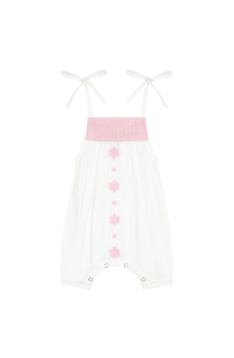 Mer St. Barth Marley Baby Romper Pink Frangipani, Main, color, 