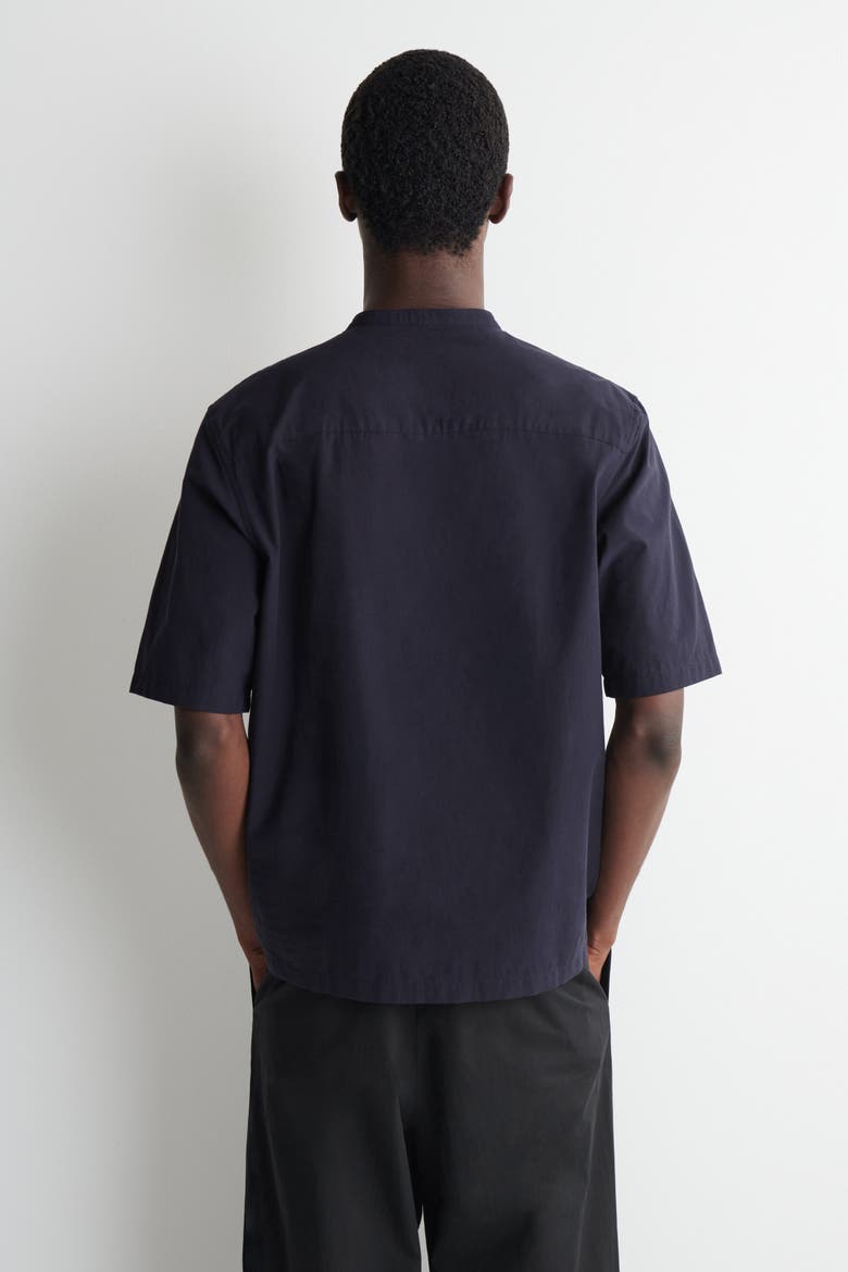 Cotton Henley Shirt, Alternate, color, NAVY