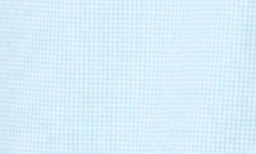 Tailorbyrd Micro Gingham Stretch Cotton Button-up Shirt In Seafoam