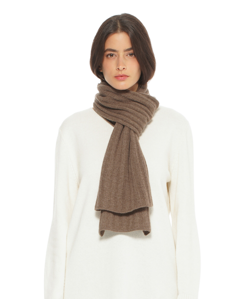 Pure Cashmere Plush-Ribbed Scarf
