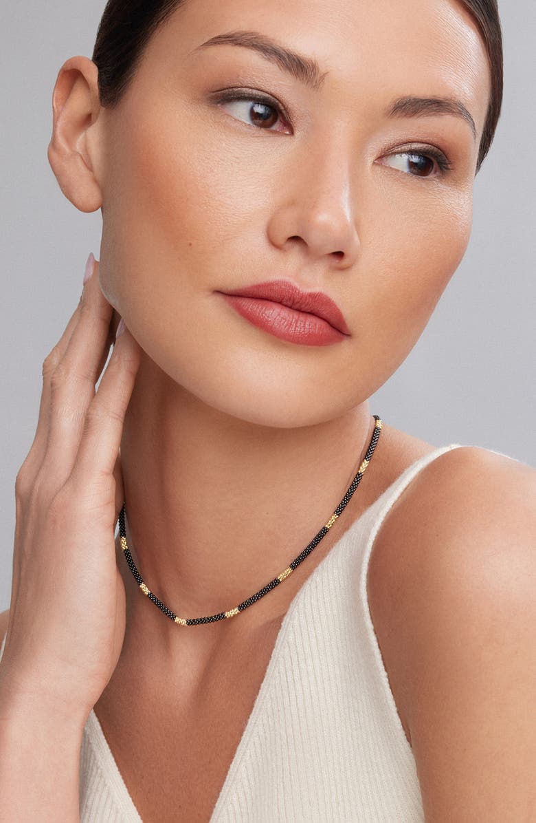 LAGOS Gold & Black Caviar Rope Necklace, Alternate, color, Gold