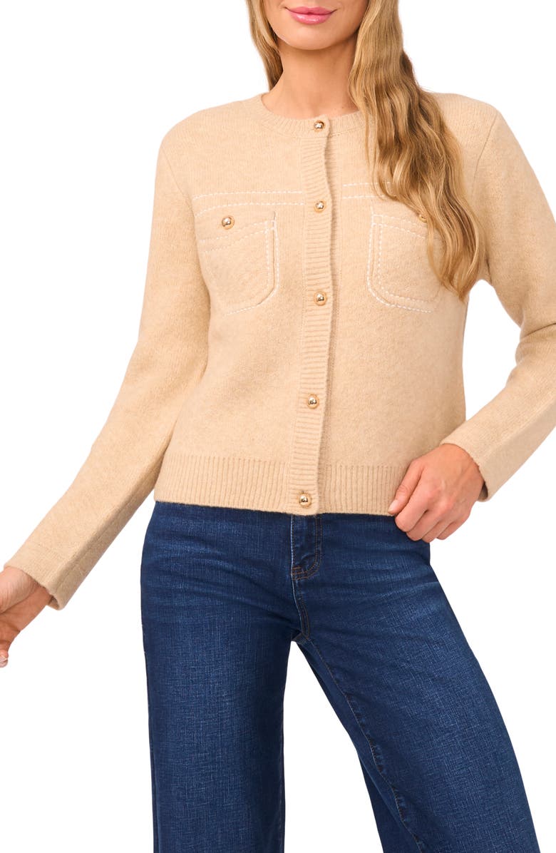 CeCe Patch Pocket Cardigan, Main, color, 