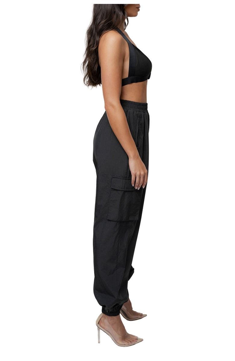 JLUXLABEL Belted Motion Halter Top, Alternate, color, Black