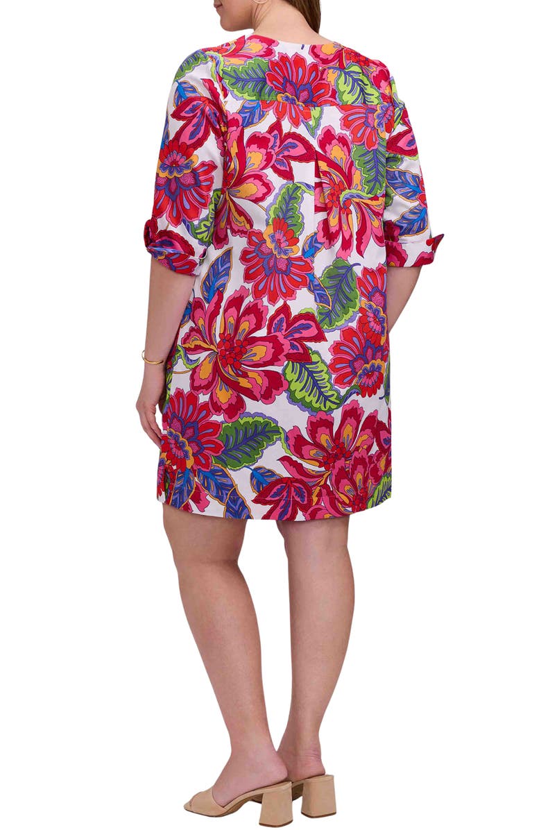 Foxcroft Vena Paradise Blooms Print Cotton Shift Dress, Alternate, color, 