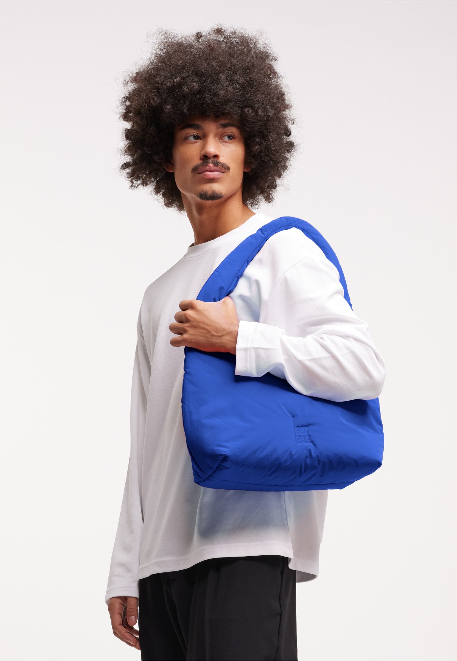 Cloud Shoulder Bag Recycled Nylon Puffer Handbag, Alternate, color, cobalt