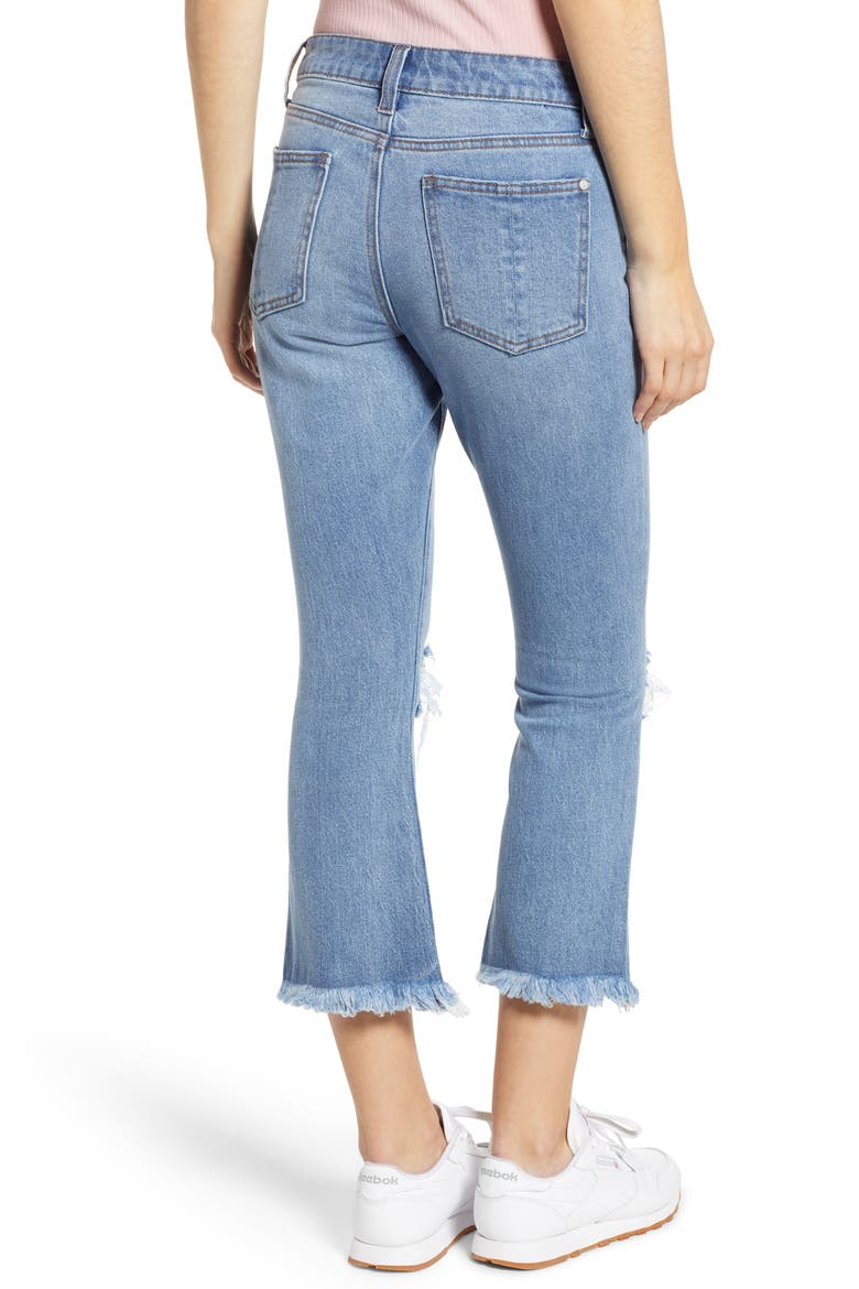 Ripped Crop Flare Jeans, Alternate, color, MEDIUM WASH