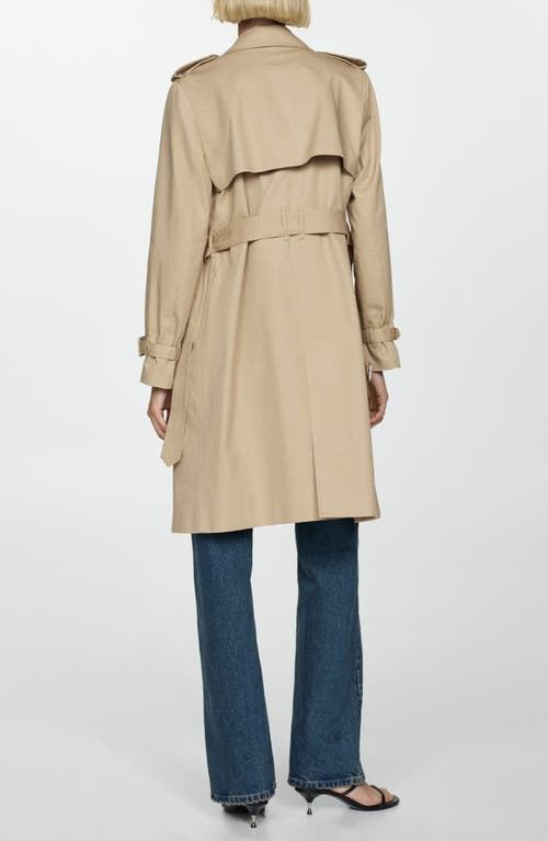 Mango Classic Trench Coat With Belt Beige In Beige