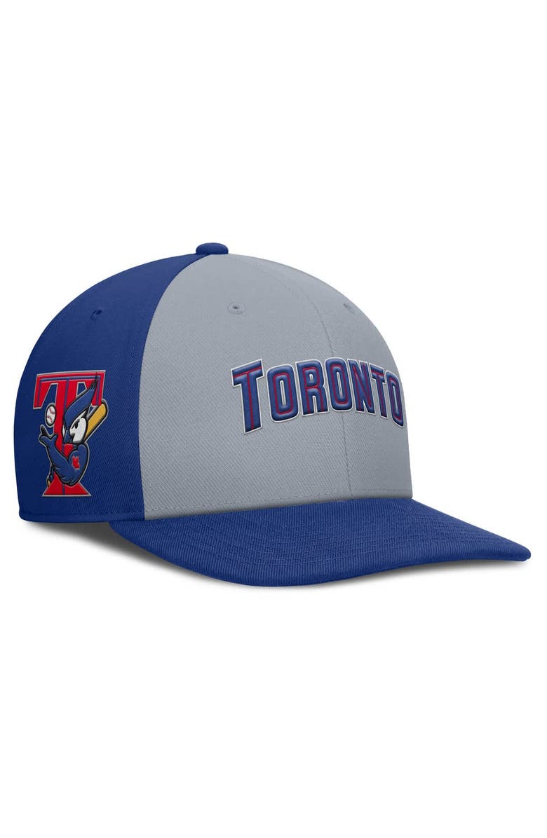 Nike Men's Nike Gray/Royal Toronto Blue Jays Pro Performance Snapback Hat, Main, color, Gray