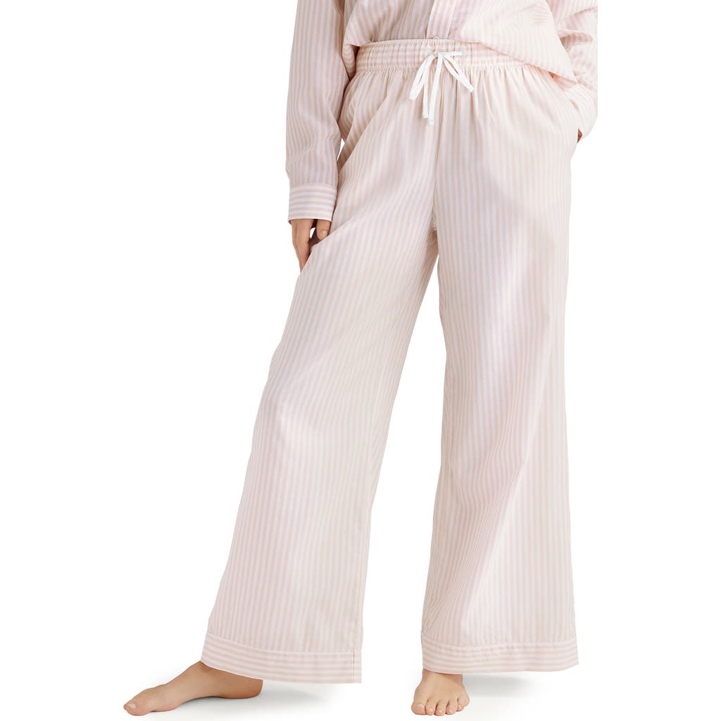 Tommy John Stripe High Waist Woven Sleep Pants in Pink at Nordstrom, Size Large