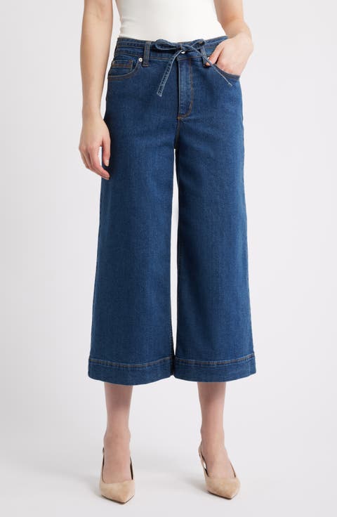 Wide Leg Drawstring Jeans