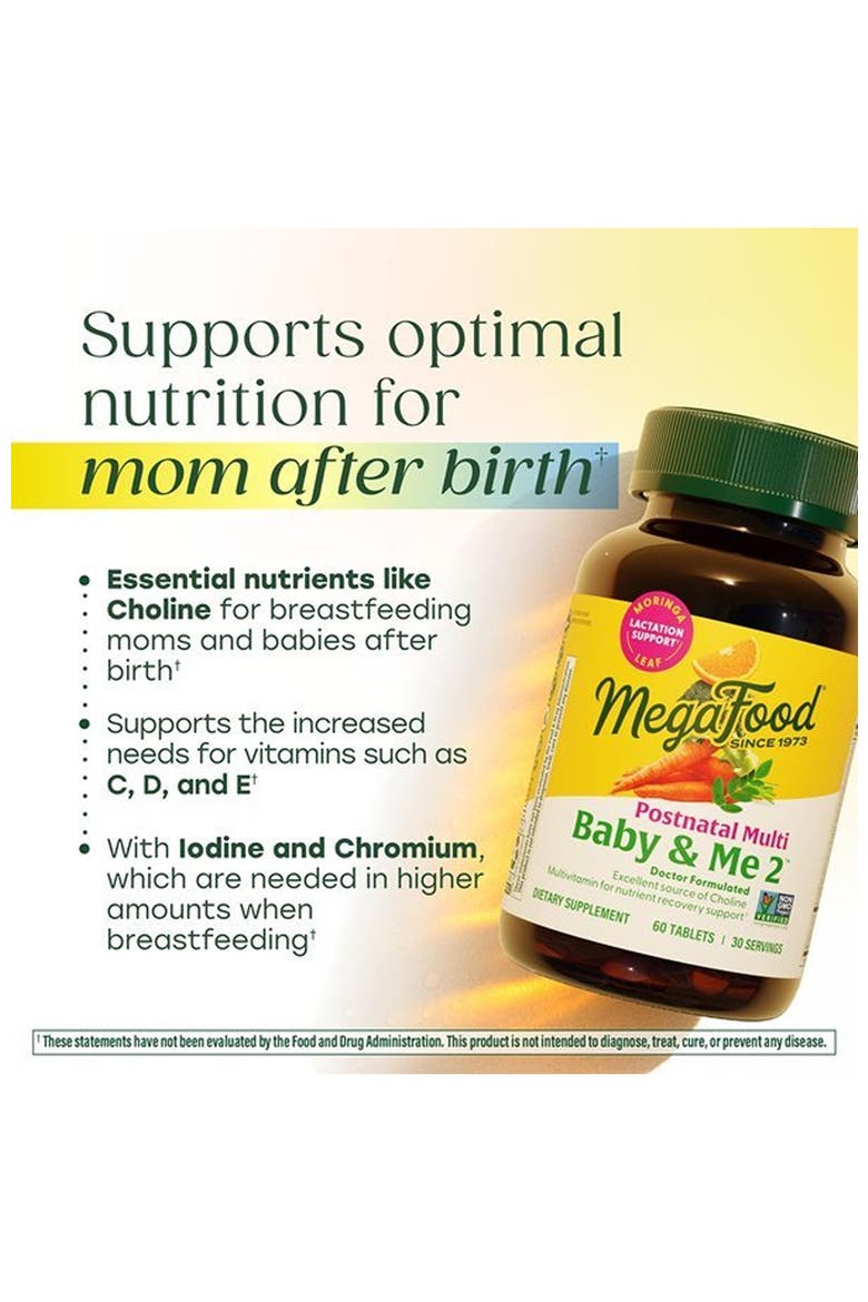 Baby & Me 2 Postnatal Multivitamin for Women Breastfeeding with Moringa Leaf, 120 Tablets, Alternate, color, None