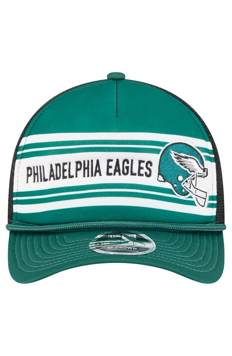 New Era Men's New Era  Green Philadelphia Eagles  Linear A-Frame 9FORTY Adjustable Hat, Alternate, color, Green