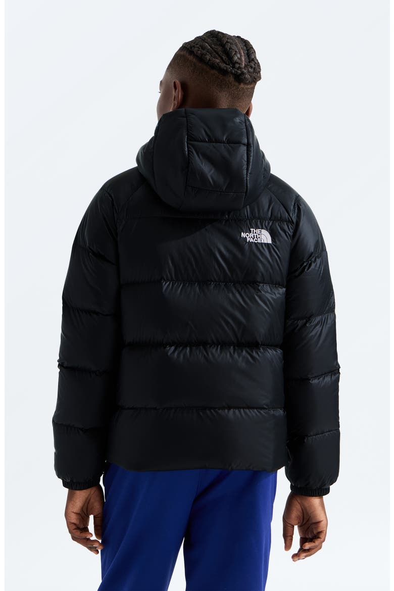Kids' Hydrenalite 600 Fill Power Down Hooded Jacket, Alternate, color, TNF BLACK