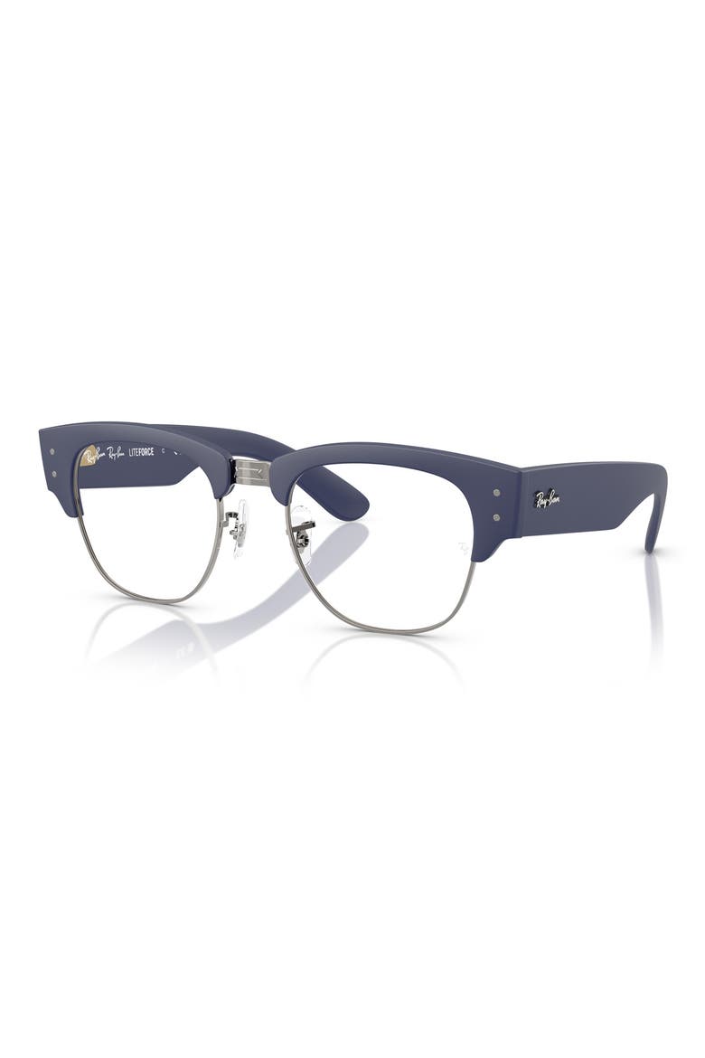 Mega Clubmaster Liteforce 50mm Square Optical Glasses, Alternate, color, GUNMETAL