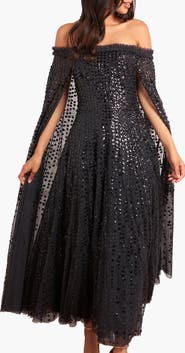 Needle & Thread Raindrop Cape Ankle Gown
