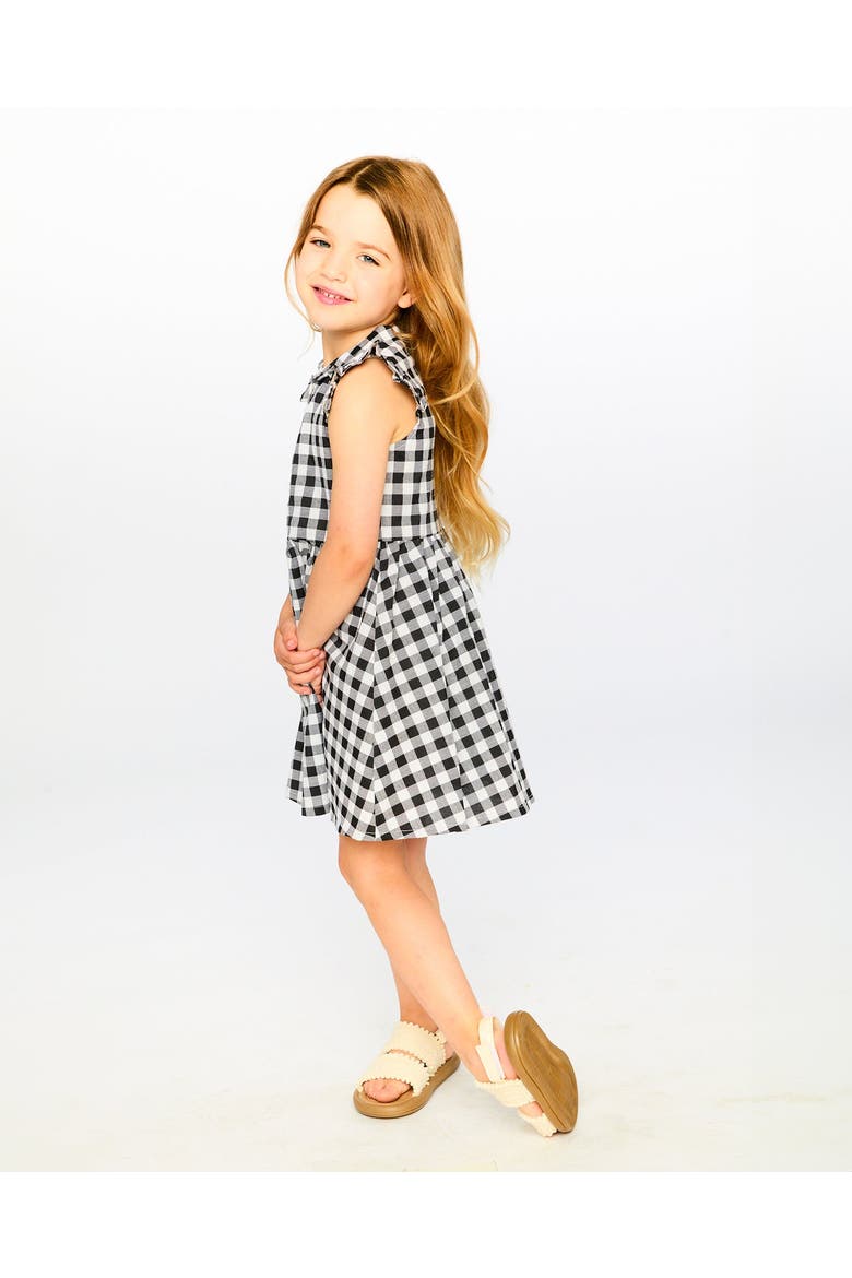Classic Sleeveless Gingham Button Down Dress, Alternate, color, Black Gingham