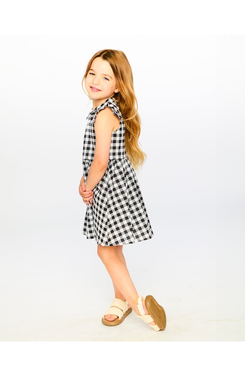 Deux par Deux Classic Sleeveless Gingham Button Down Dress, Alternate, color, Black Gingham