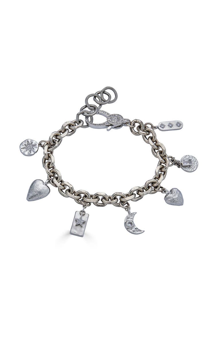 Silver Charm Bracelet, Main, color, Silver