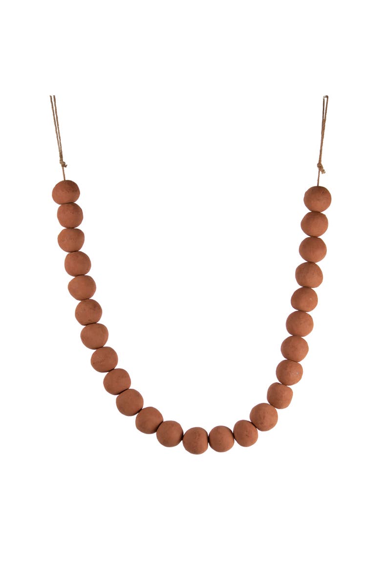 Handmade Terracotta Bead Decorative Garland, Main, color, Brown