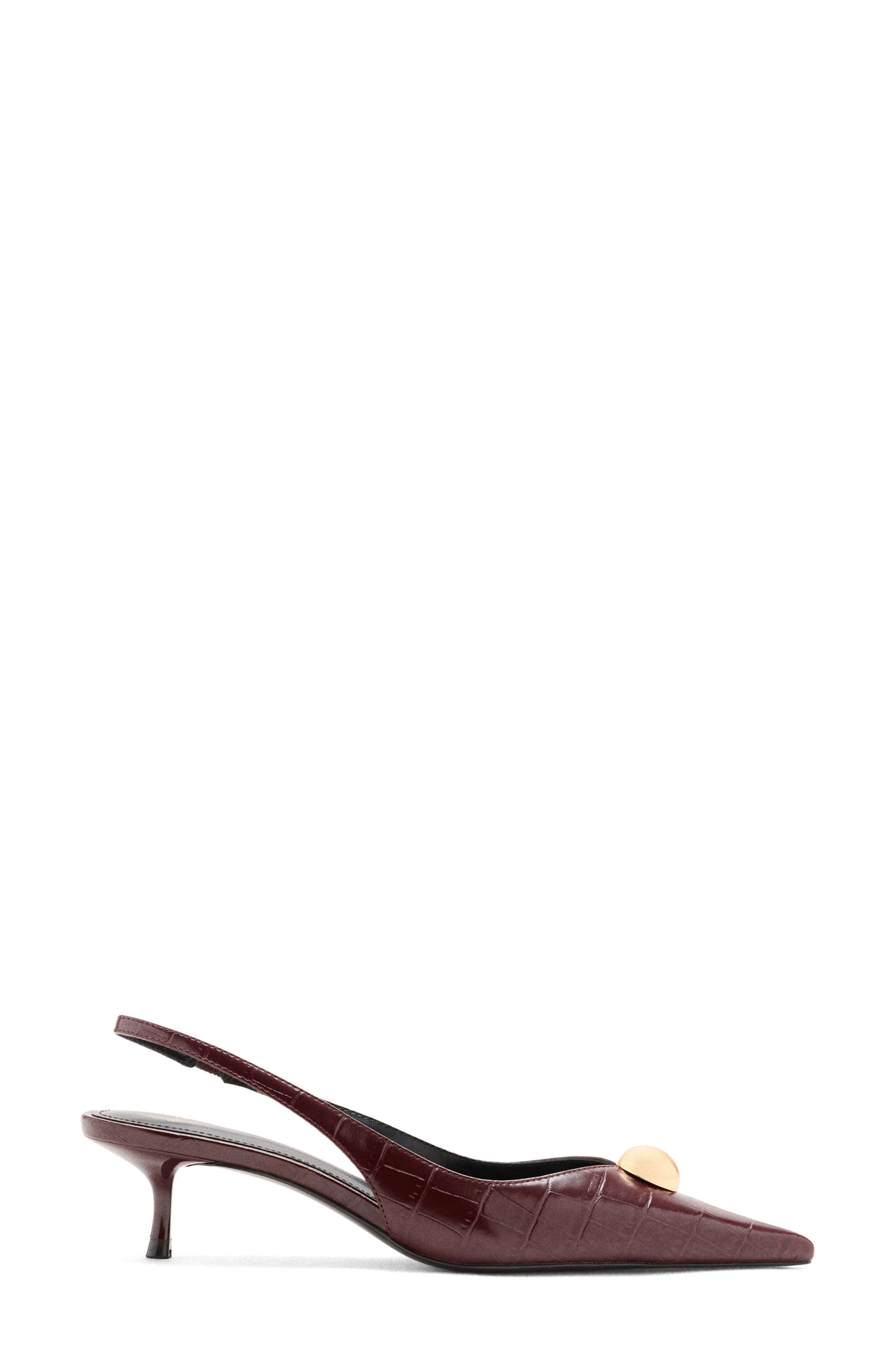 Slingback Pointed Toe Kitten Heel Pump, Alternate, color, BURGUNDY