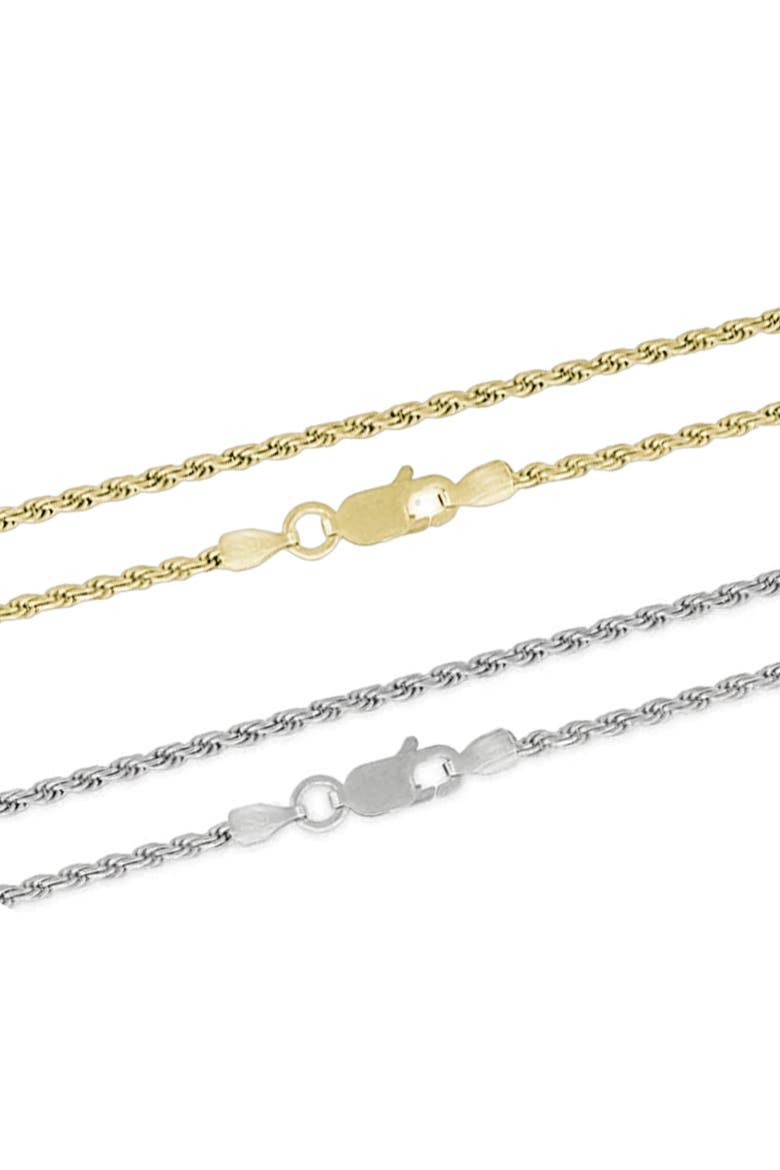 2 Pack Sterling Silver Necklace, Main, color, Two Tone