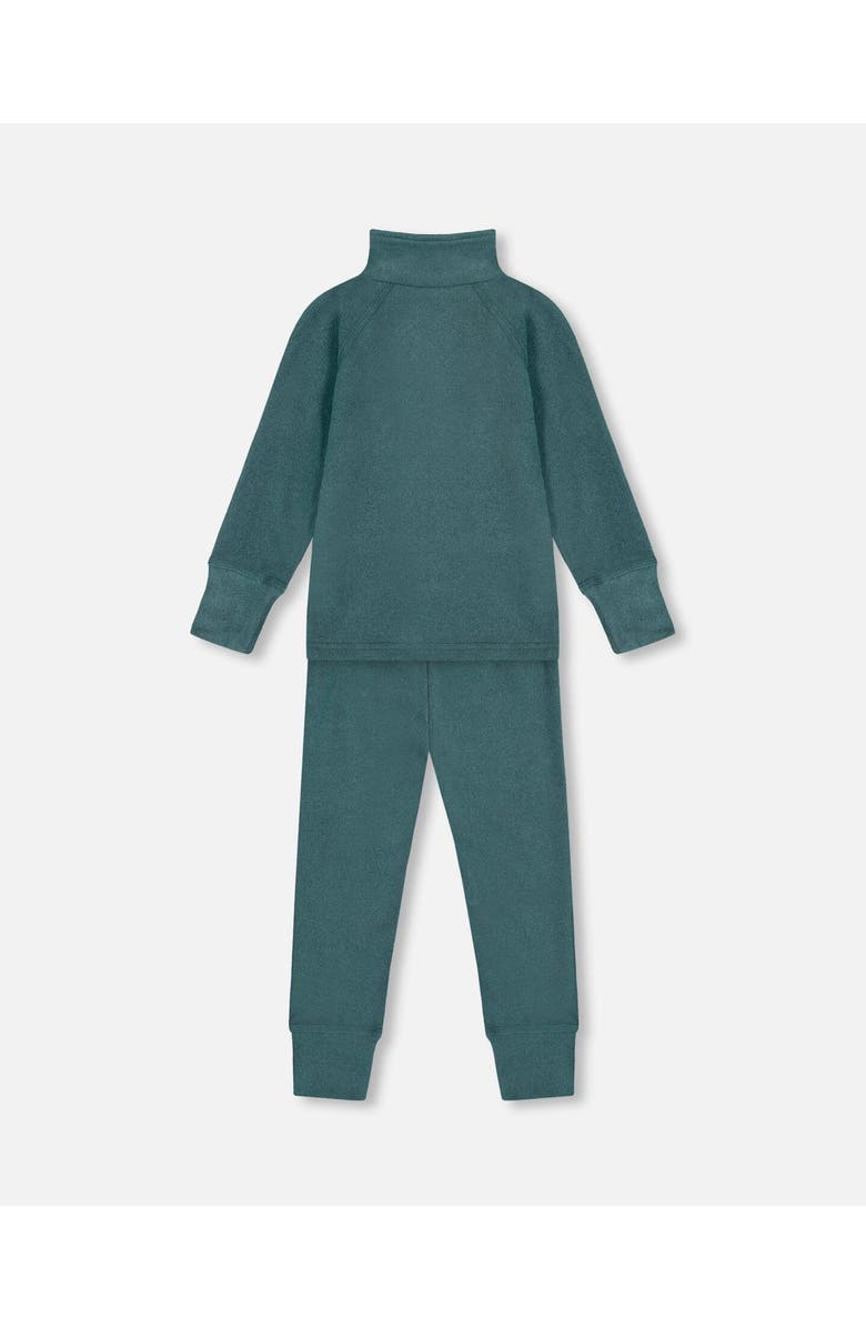 Deux par Deux Boy's Two Piece Thermal Underwear Set Pine Green, Alternate, color,