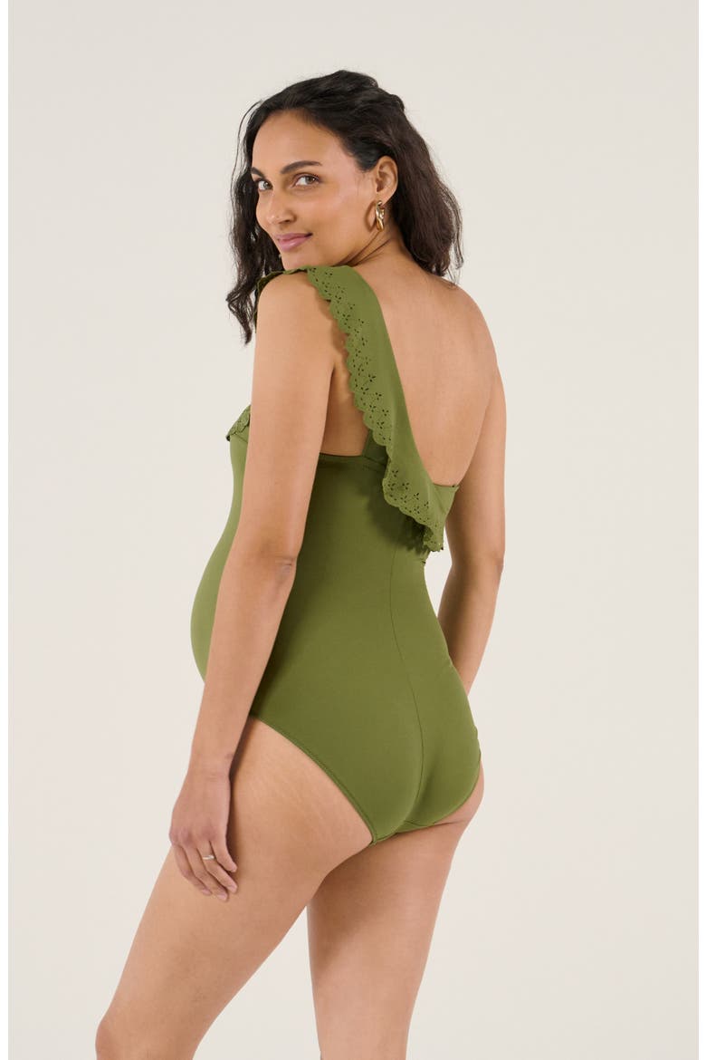 Bloom maternity swimsuit, Alternate, color, Kiwi
