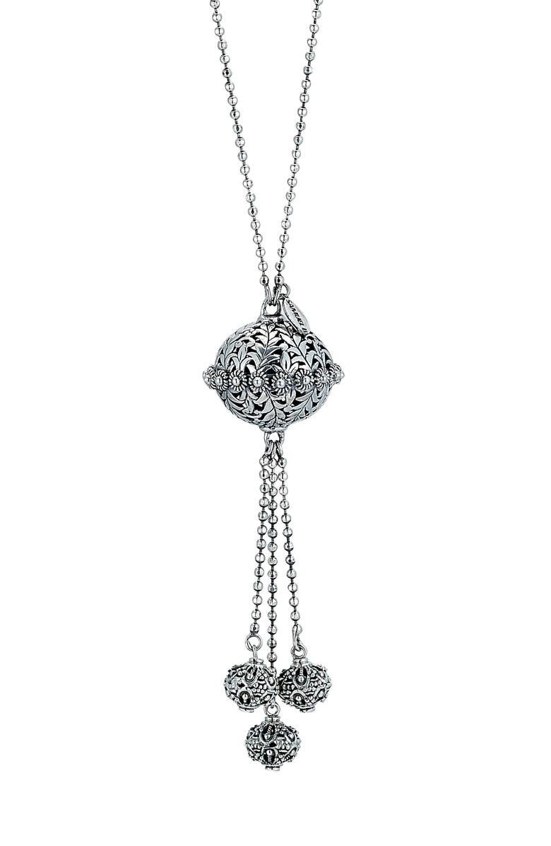 SAMUEL B. Filigree Tassel Y-Necklace, Main, color, Silver