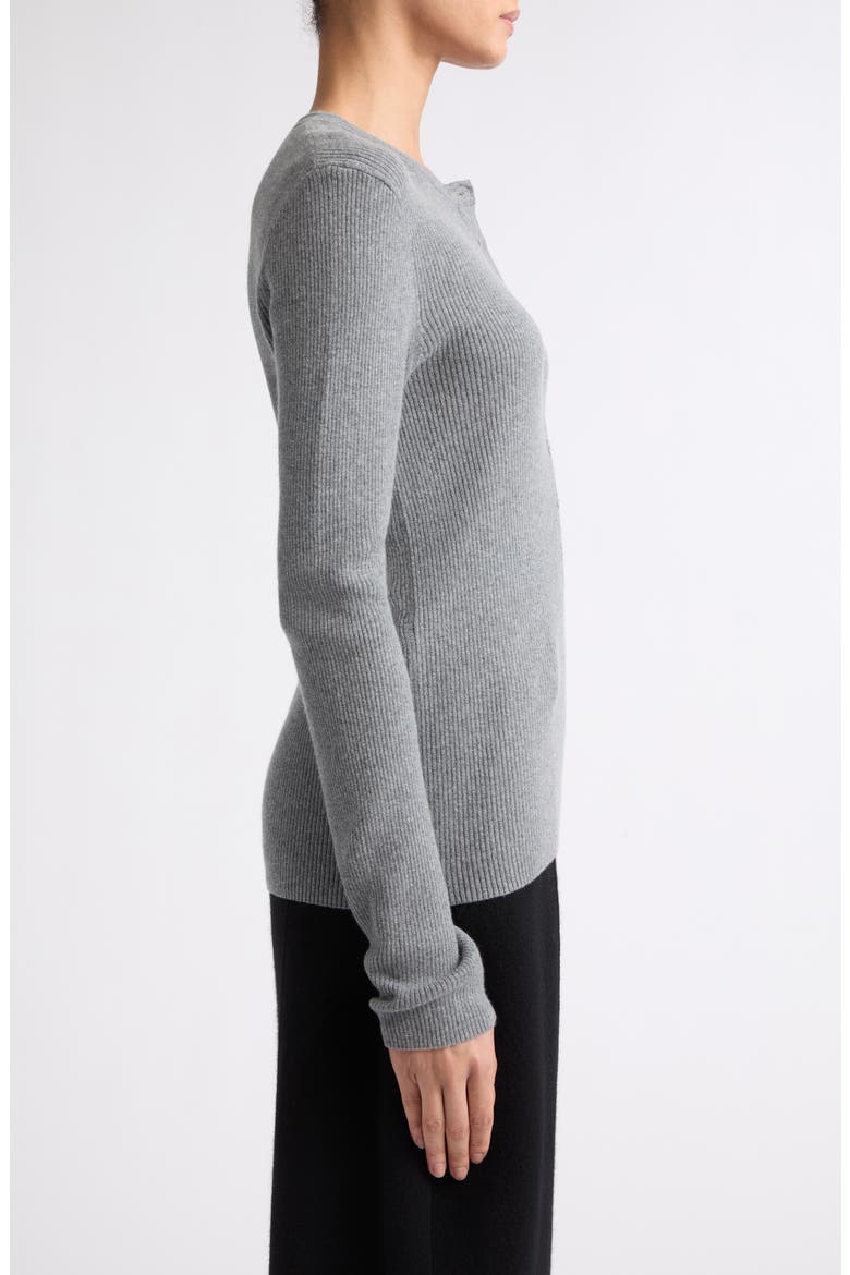 Airi Cotton & Cashmere Ribbed Henley, Alternate, color, DEEP CLOUD