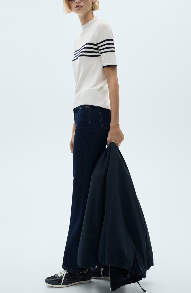 MANGO Stripe Short Sleeve Sweater, Alternate, color,