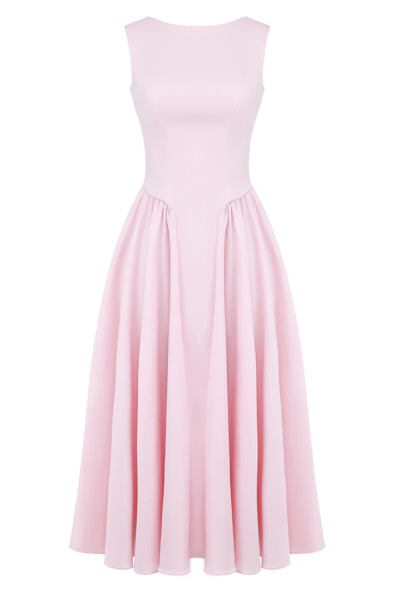 Florentina Open Back Cocktail Midi Dress, Alternate, color, PALE ROSETTE