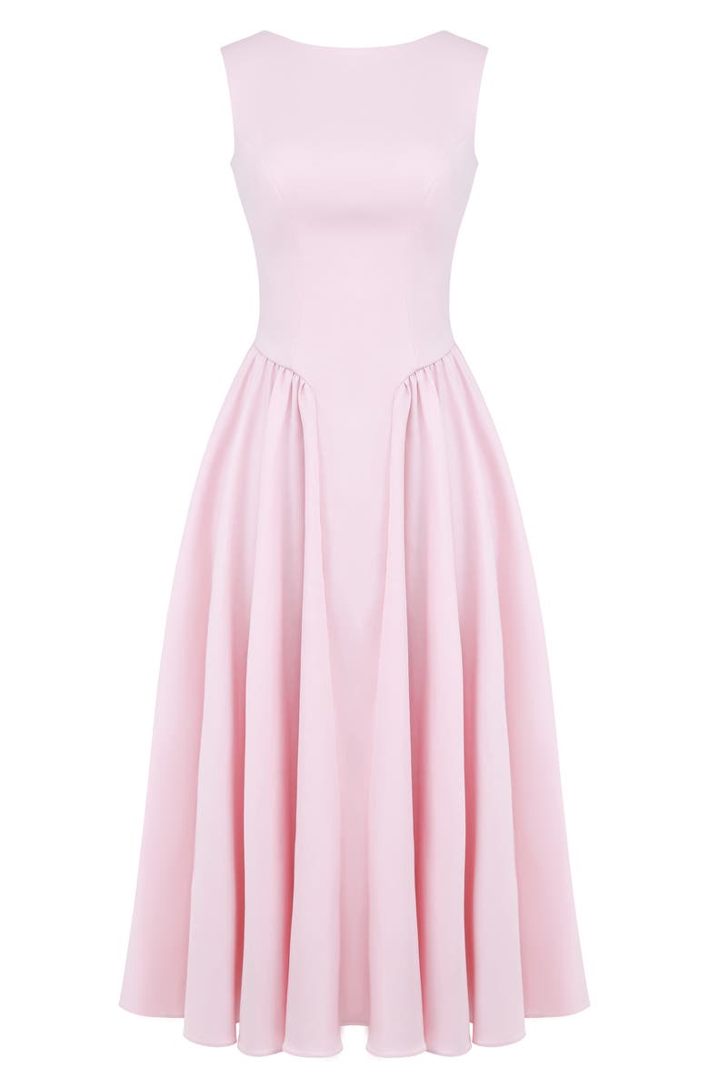 HOUSE OF CB Florentina Open Back Cocktail Midi Dress, Alternate, color, Pale Rosette