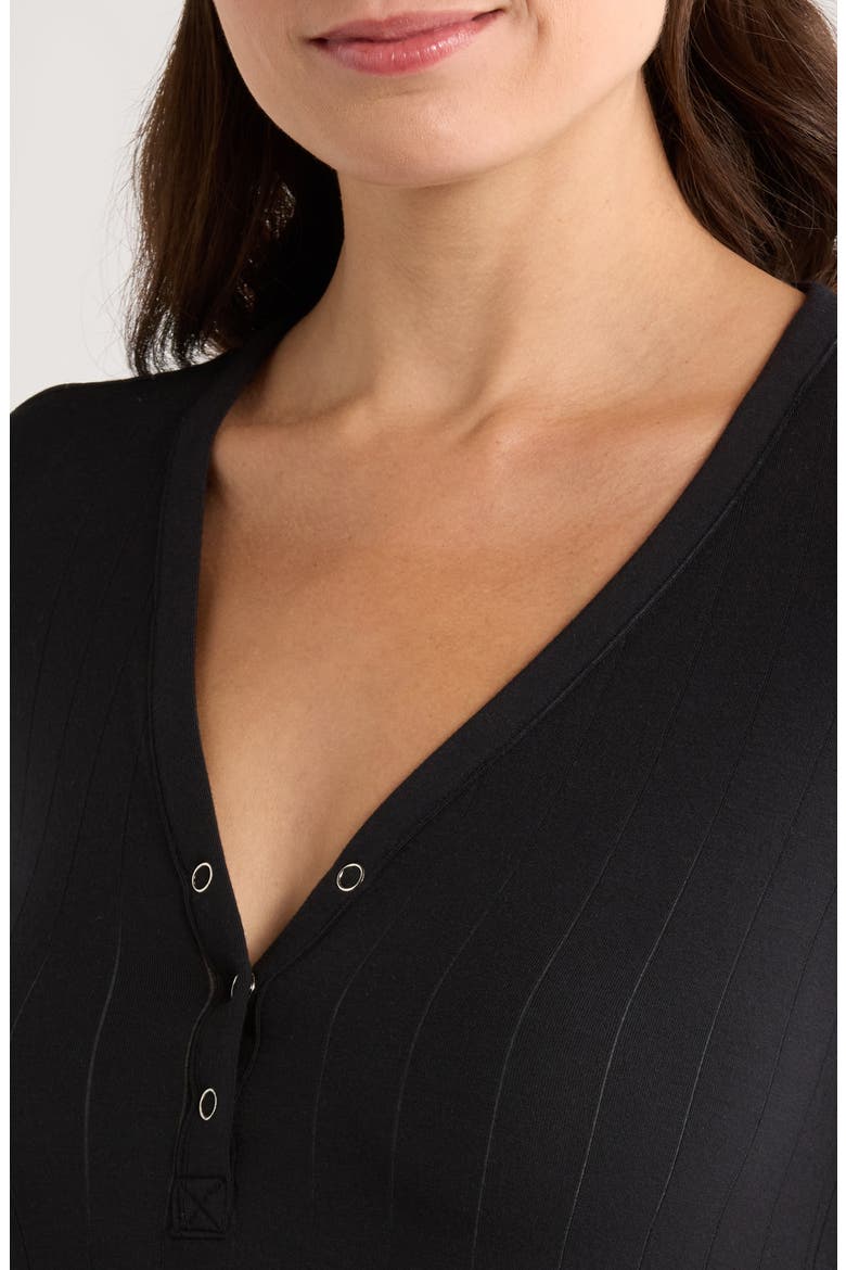 Sleek Stitch Sleep Henley, Alternate, color, OXFORD