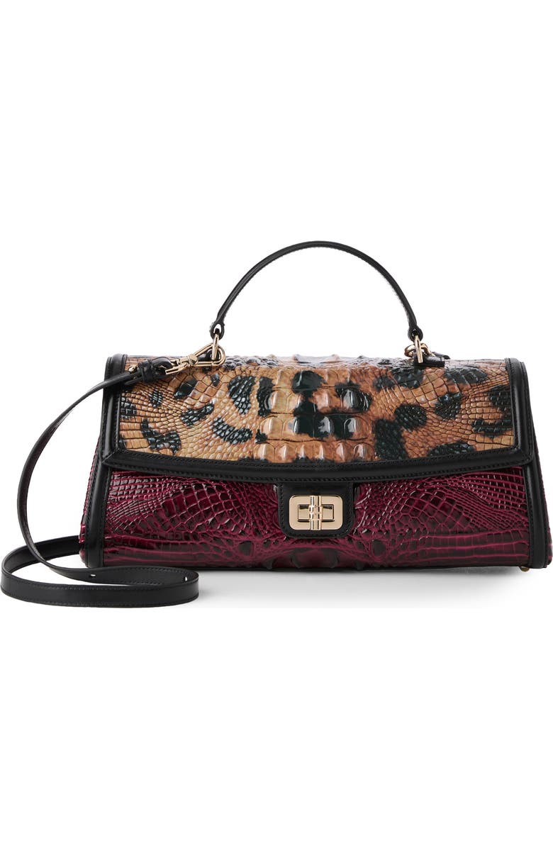Brahmin Dayan Croc Embossed Leather Top Handle Bag, Main, color,