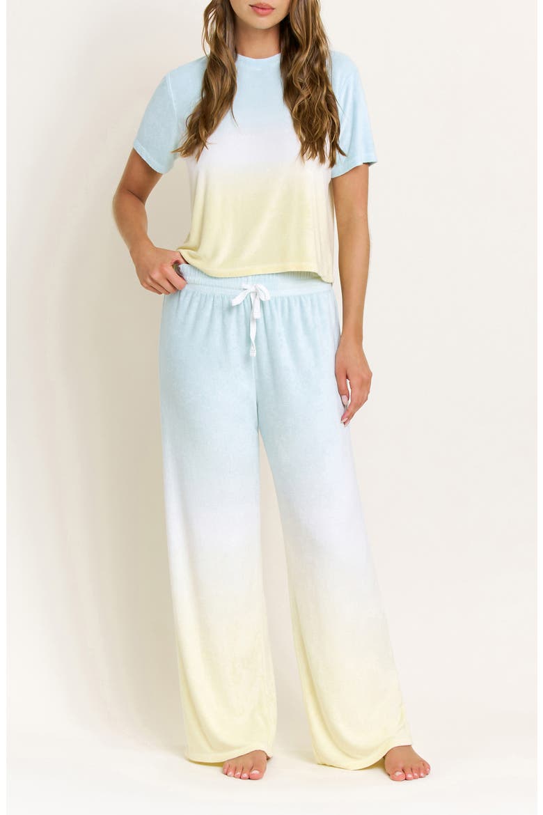 Take a Break Terry Pajamas, Main, color, SUNRISE DIP-DYE