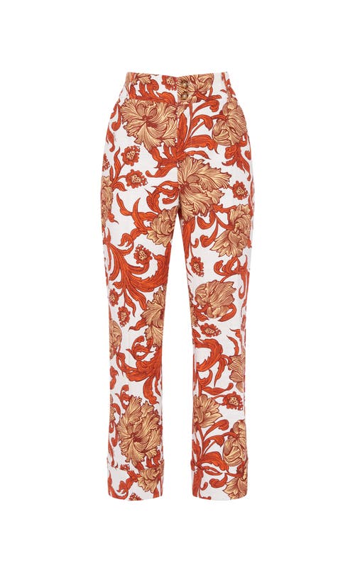 La Doublej Hendrix Printed Straight-leg Pants In Reef White