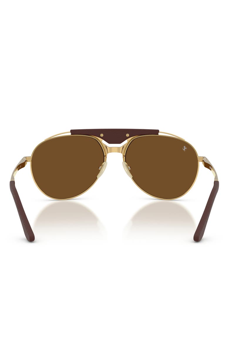 Ferrari 59mm Polarized Pilot Sunglasses, Alternate, color, Gold / Brown Polar