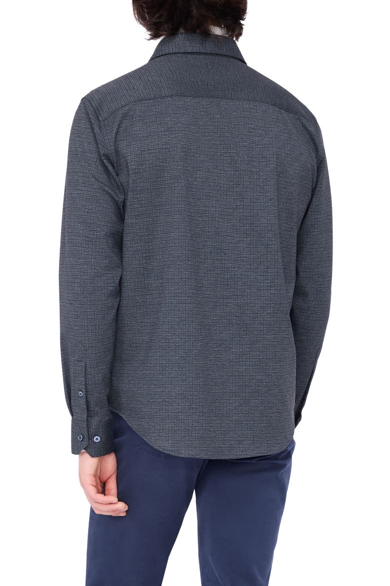 Check Knit Shirt Jacket, Alternate, color, NAVY