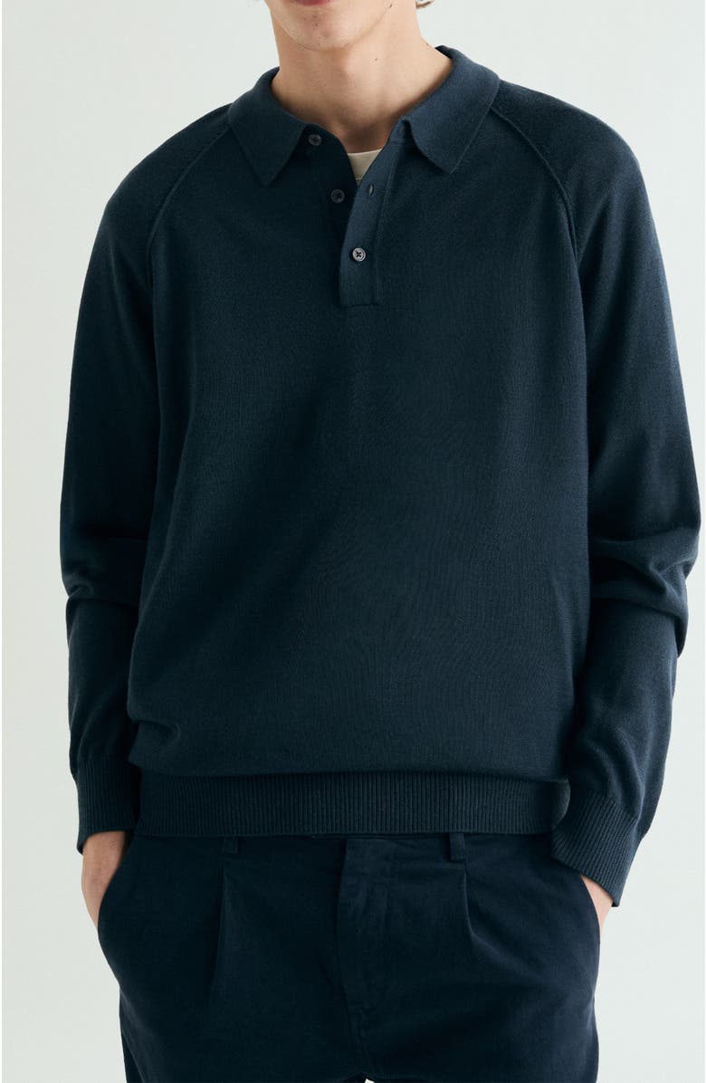 Scalpers Raglan Polo Neck Sweater, Main, color, Navy