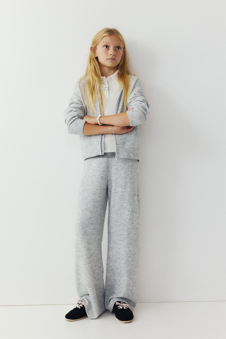 Fine-knit Joggers, Alternate, color, Light gray melange