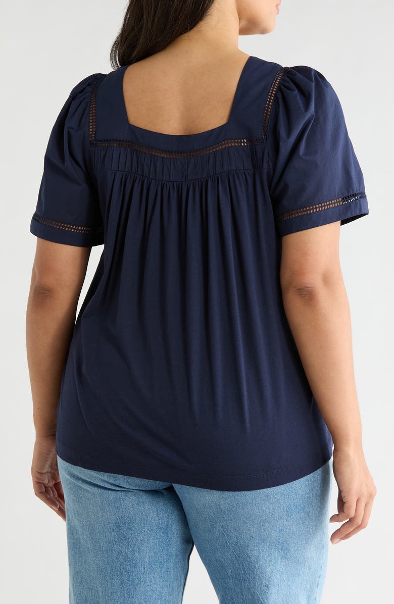 ELIE ELIE TAHARI Pintuck Knit Top, Alternate, color, Navy