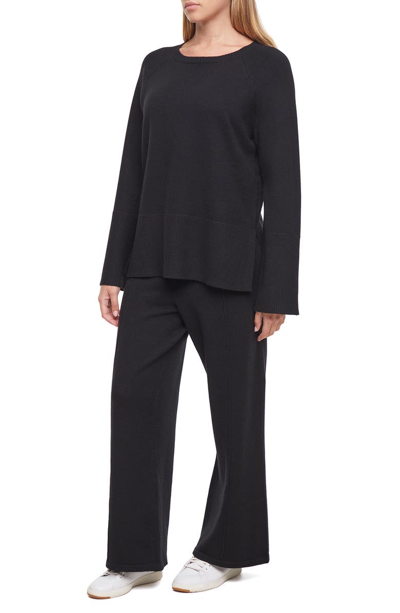 Three Dots Ally Raglan Sleeve Sweater, Alternate, color, Black Beauty