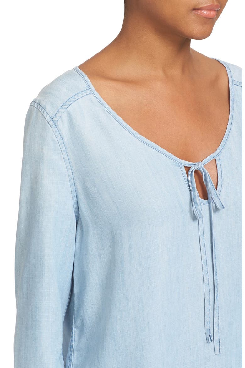 Chambray Blouse, Alternate, color, ROWAN