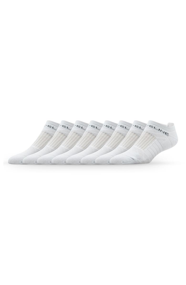 STRIDELINE Premium 8-Pack No-Show Socks, Main, color, White