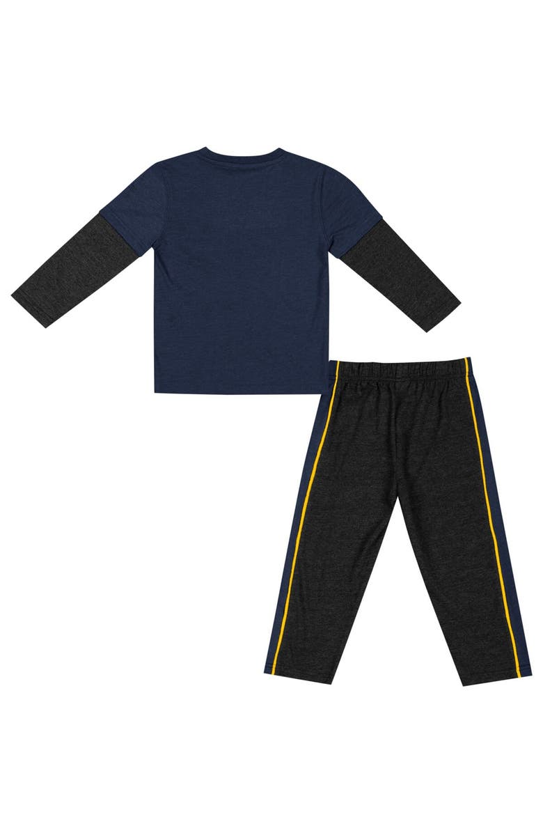 COLOSSEUM Toddler Colosseum Navy/Black Michigan Wolverines Long Sleeve T-Shirt & Pants Set, Alternate, color, 