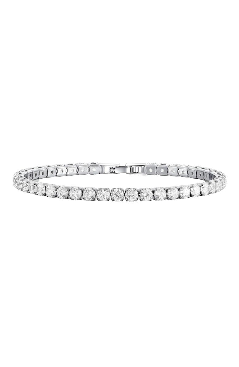 Donatello Gian Round Cut Tennis Bracelet, Main, color, Silver
