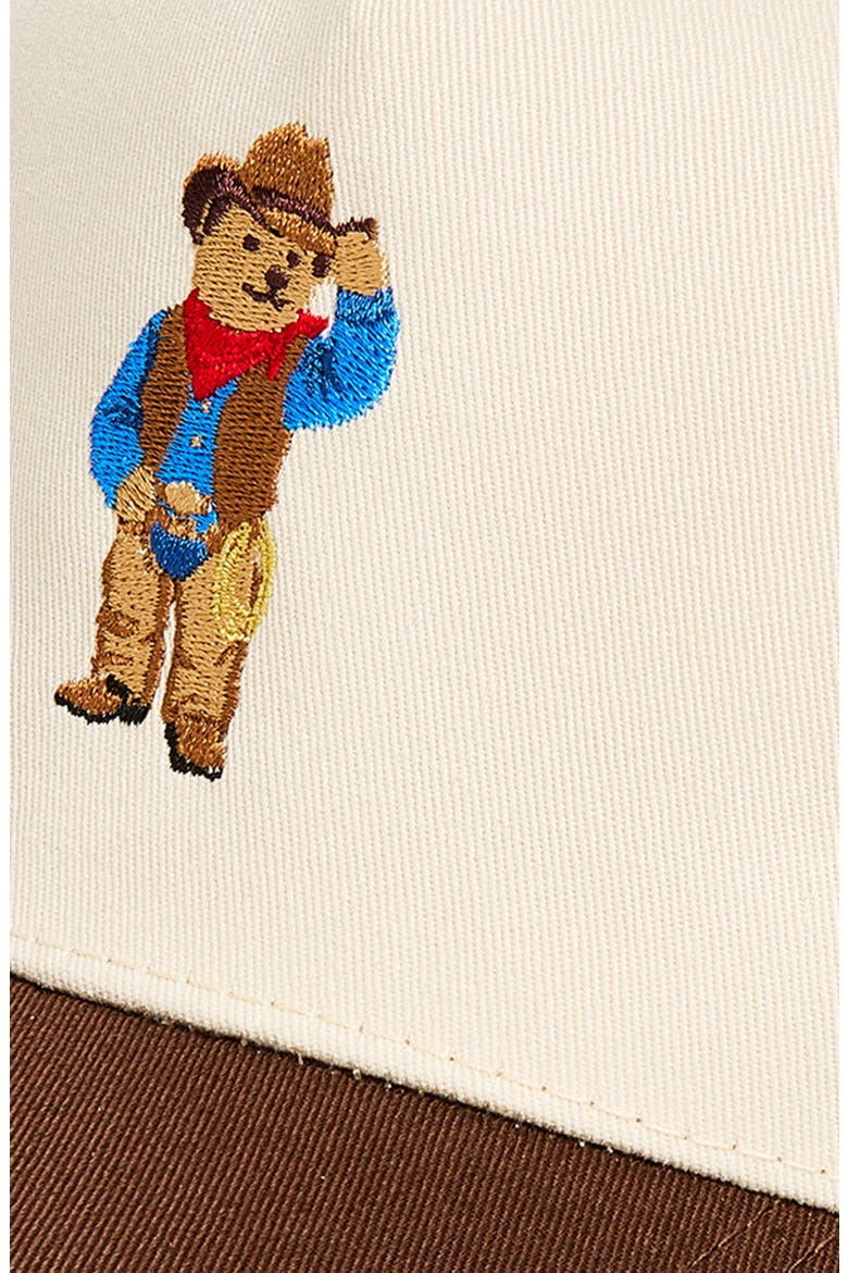 Cowboy Bear Embroidered Two-Tone Baseball Cap, Alternate, color, BROWN