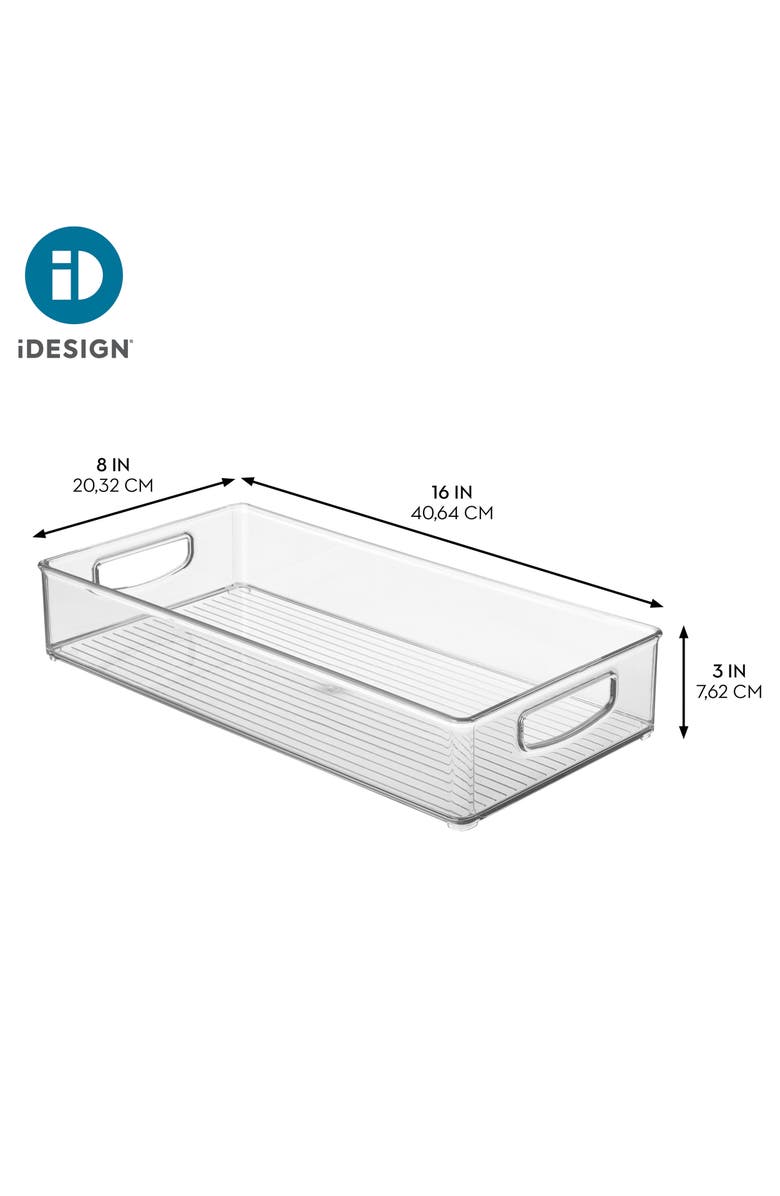 Linus Stackable Pantry Storage Bin with Handles, Set of 4, Clear, Made in USA, Alternate, color, Clear